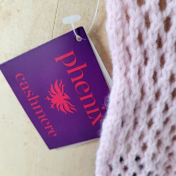Phenix Cashmere Pink Knit Scarf NWT - Picture 5 of 5